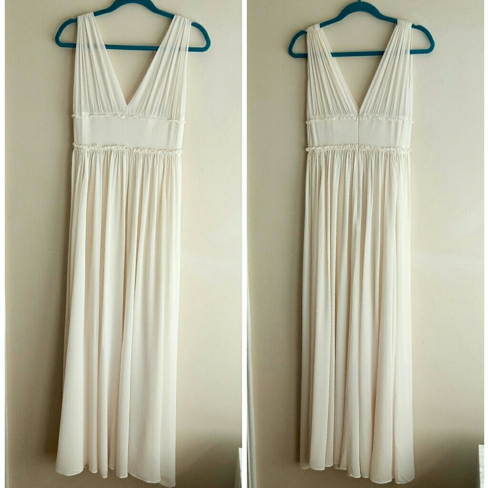 🔥J Crew 💯 Silk Chiffon Bohemian Wedding Dress🔥